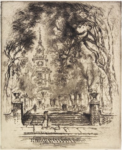 The Square, Independence Square, Philadelphia, 1920 by Joseph Pennell
